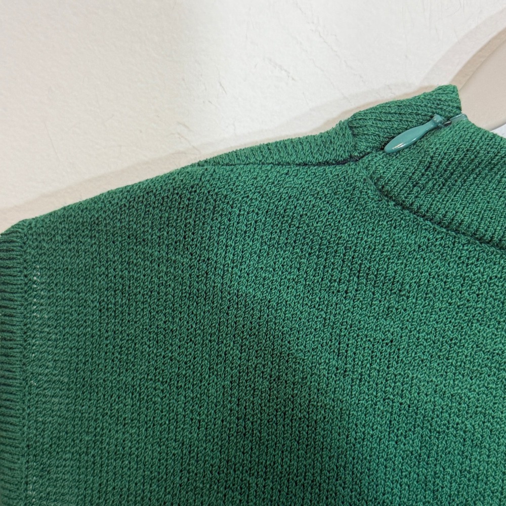 St. John Womens Shell M Green Santana Knit Sleeveless Mock Neck Career Casual - Picture 4 of 11
